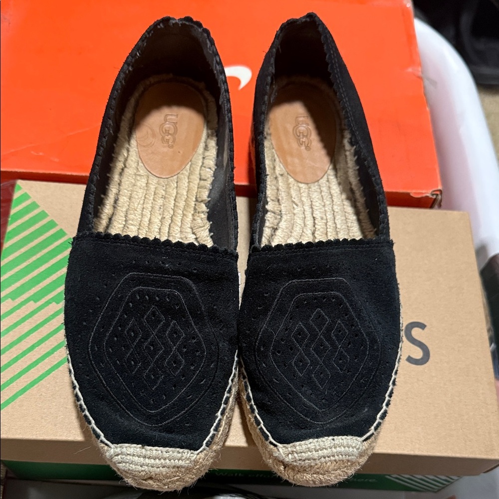 UGG Black Espadrille Flats